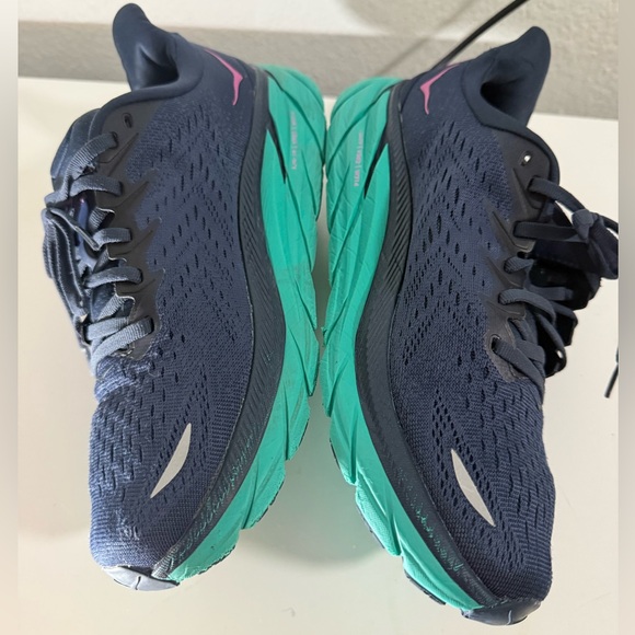 Hoka Dark Blue and Aqua Running Shoes - Picture 4 of 7